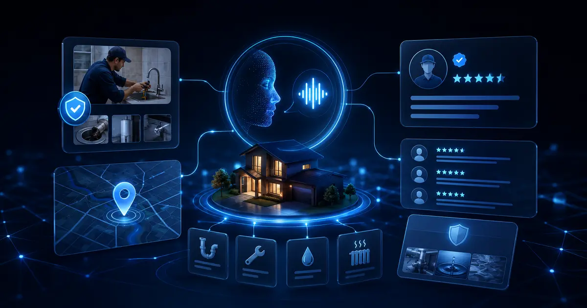 AI-assisted local search discovering a trusted home service business