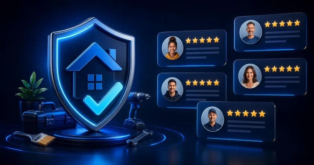 Customer reviews supporting Google Maps visibility and trust for a home service business