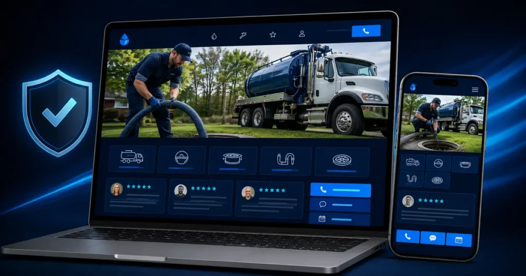 Website content and trust signals that help customers choose a septic company